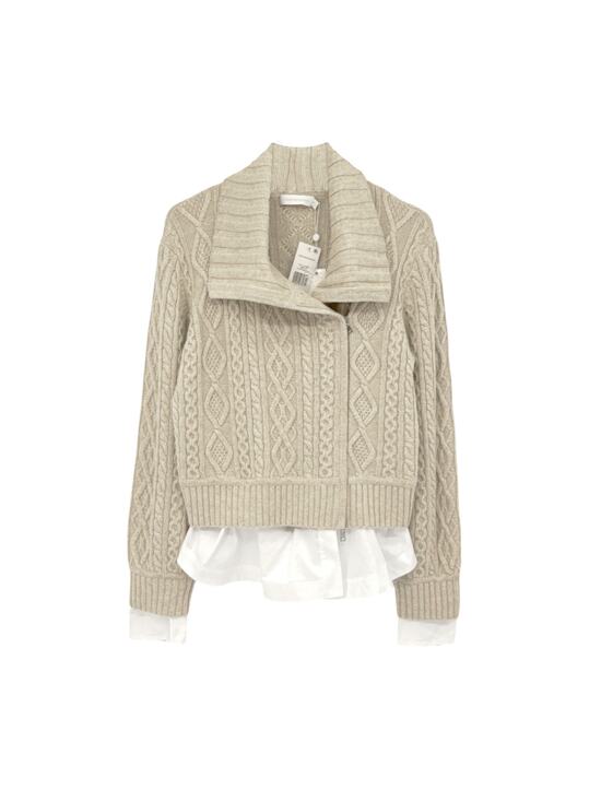 Jonathan Simkhai Sweaters - JONATHAN SIMKHAI Davina Patchwork Cardigan Jacket in Bone Multi M